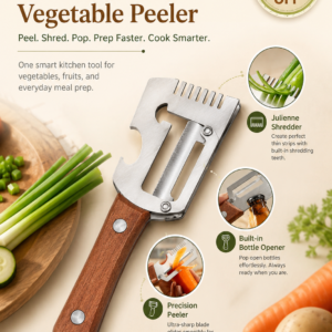 3-in-1 Vegetable Peeler with Bottle Opener & Scallion Shredder